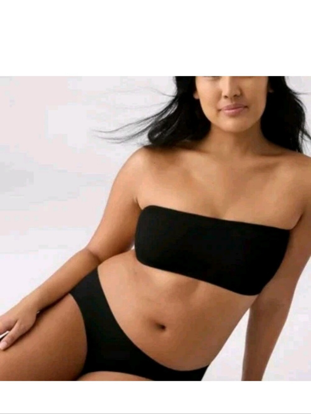 True & Co. Women's Convertible Bandeau Bra Black XL Removable Wireless Cups